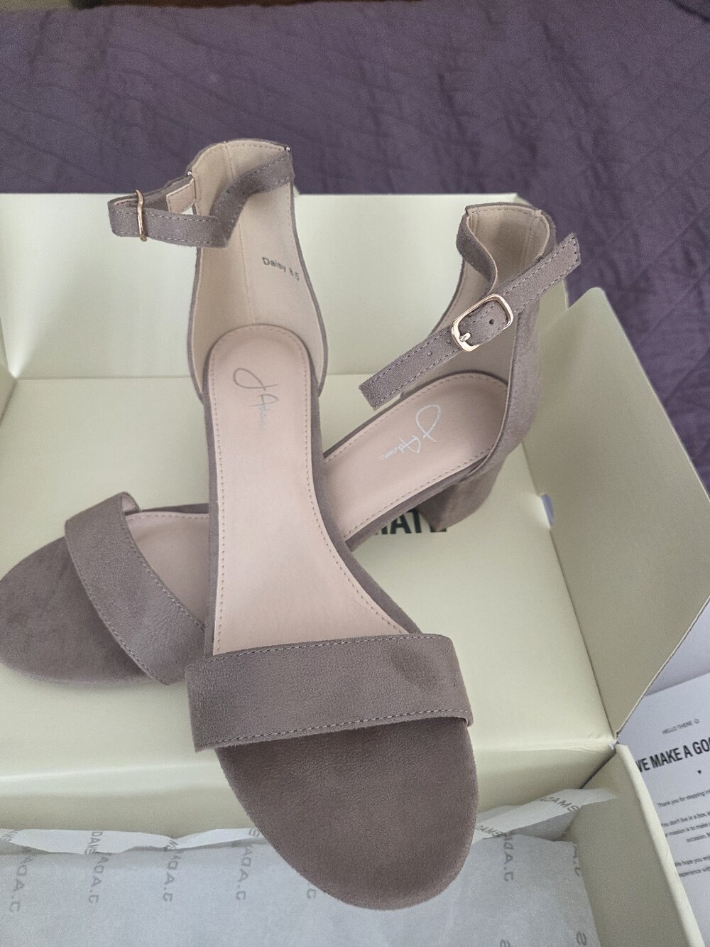 Dalia Taupe Ankle-Strap Block Heel Sandals
